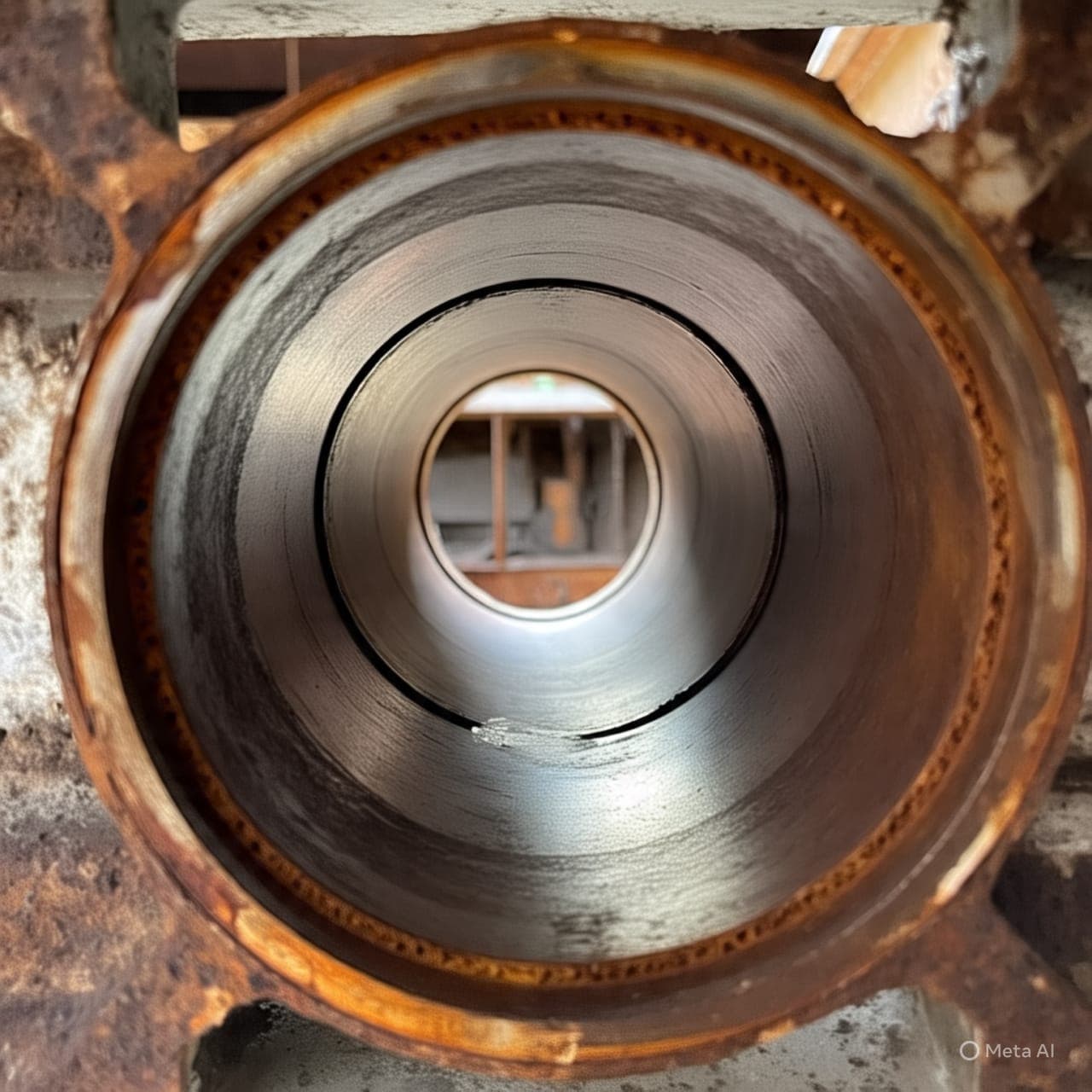 Corroded pipeline interior